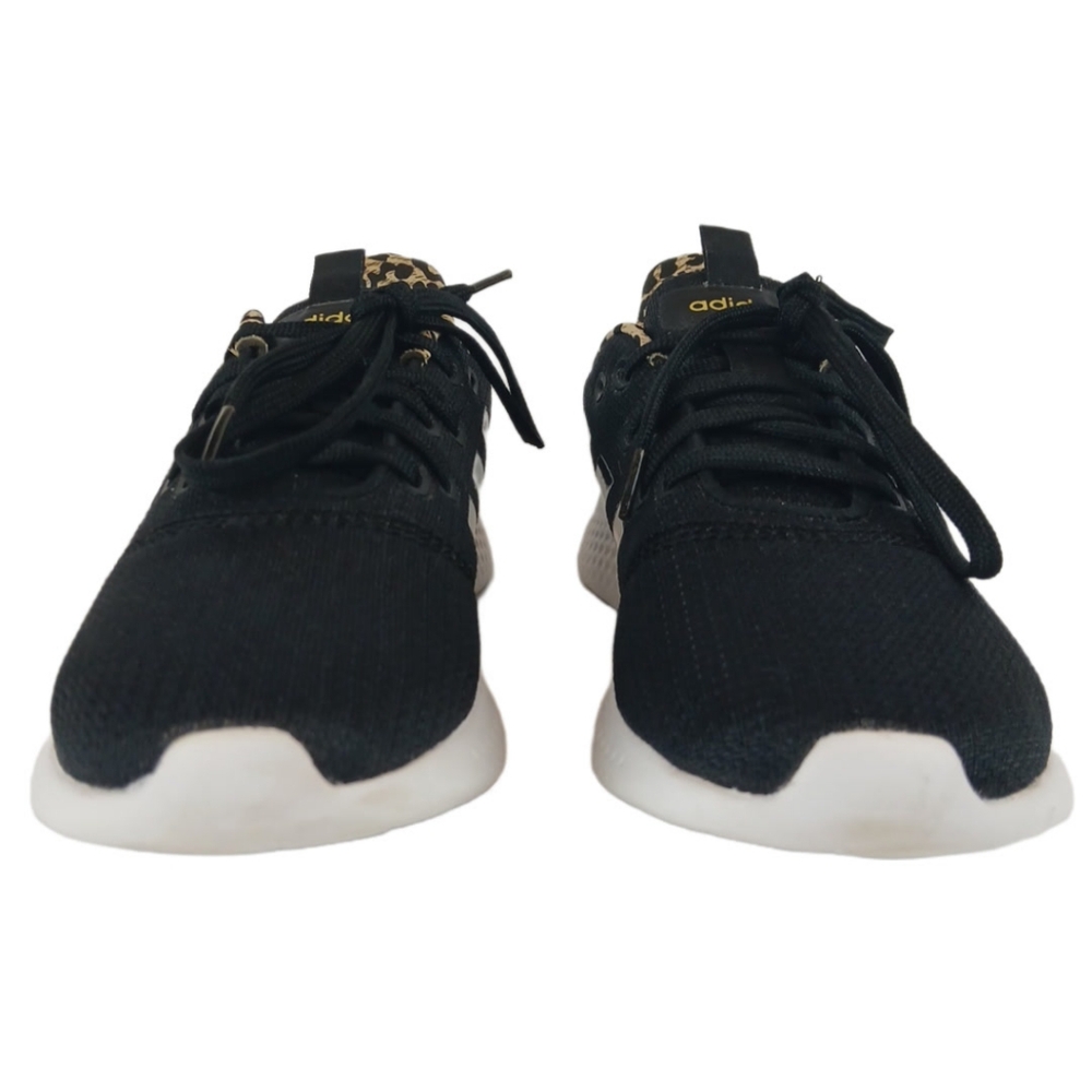 Adidas 7.5 Black White Cheetah Sneakers Trim Running Cloudfoam Super Puremotion - Picture 13 of 15